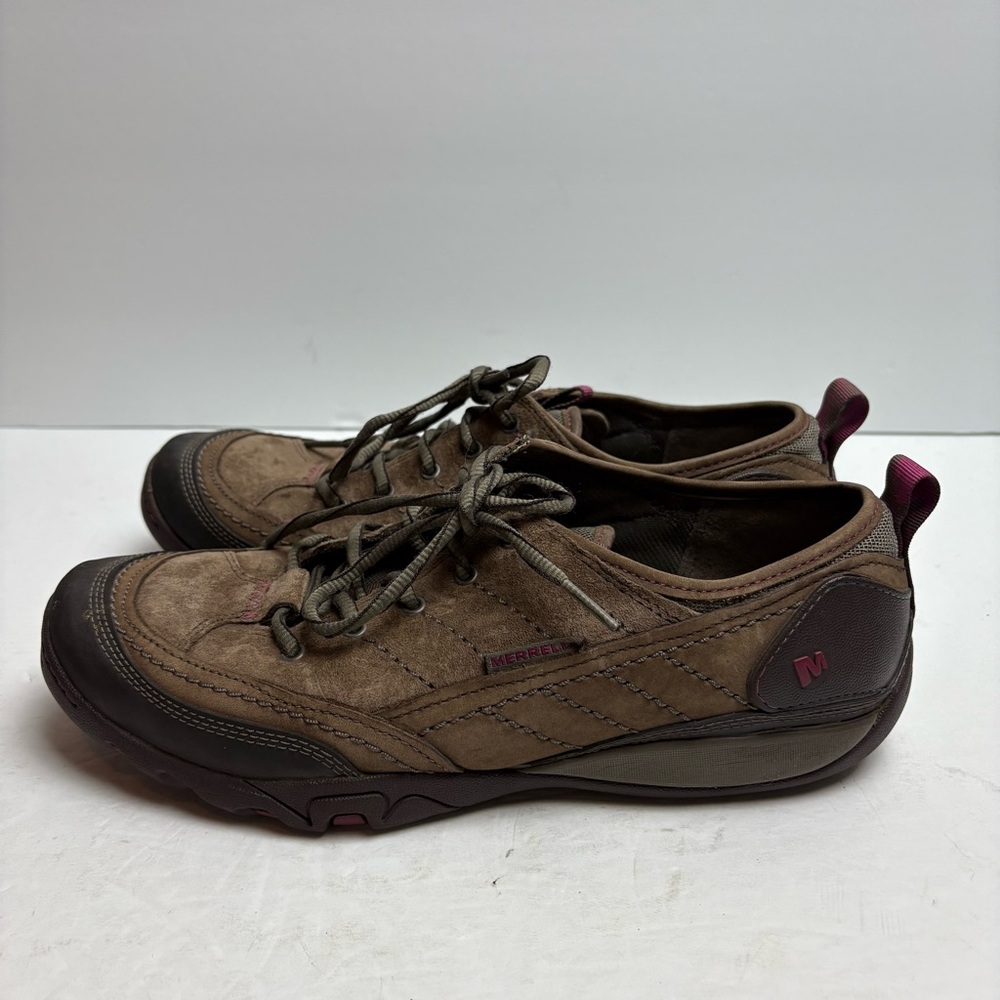 Merrell Brown Nubuck Leather Stone Lace Up Outdoor Sneakers Women’s 10